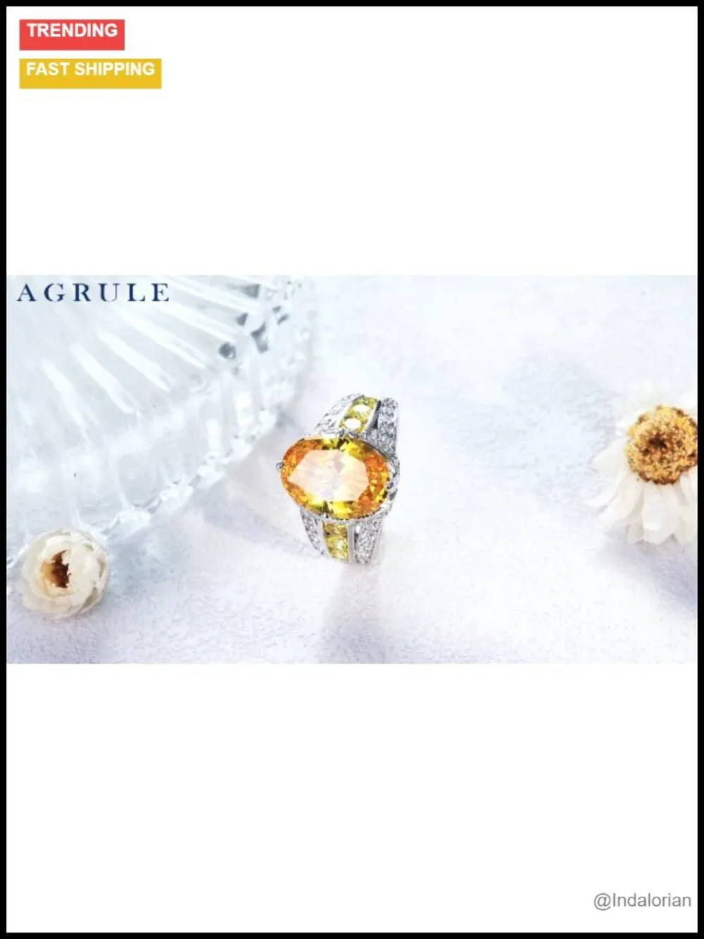 Sterling Silver Oval Engagement Ring 925 Silver Plated Statement